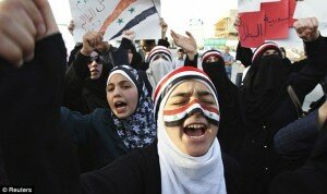 Syria women protestors Syria women protestors