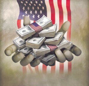 flag and money flag and money
