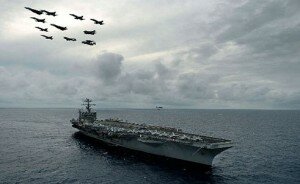 US aircraft carrier in the Persian Gulf US force in the Persian gulf on the rise