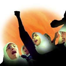women demonstrating Women in America demonstrating for Islam